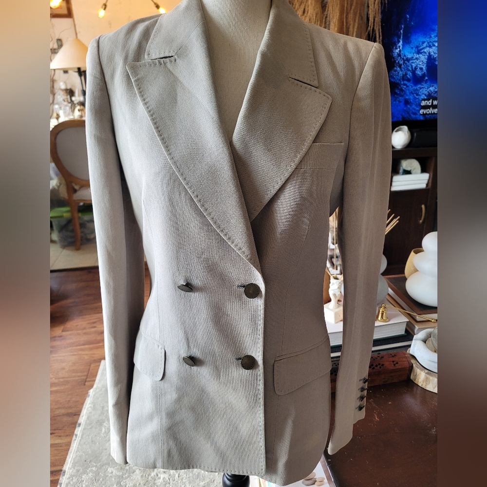 Stella McCartney Runway Beige Gray Mimimalist Fitted Blazer